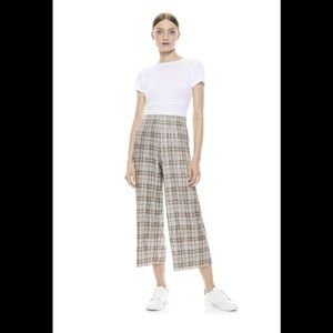Alice + Olivia Elba Metallic Plaid Ankle Pant NWT